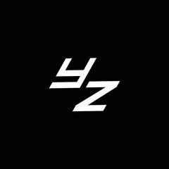 Fototapeta premium YZ logo monogram with up to down style modern design template