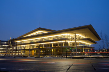 Krause Gateway Center in Des Moines at Sunrise