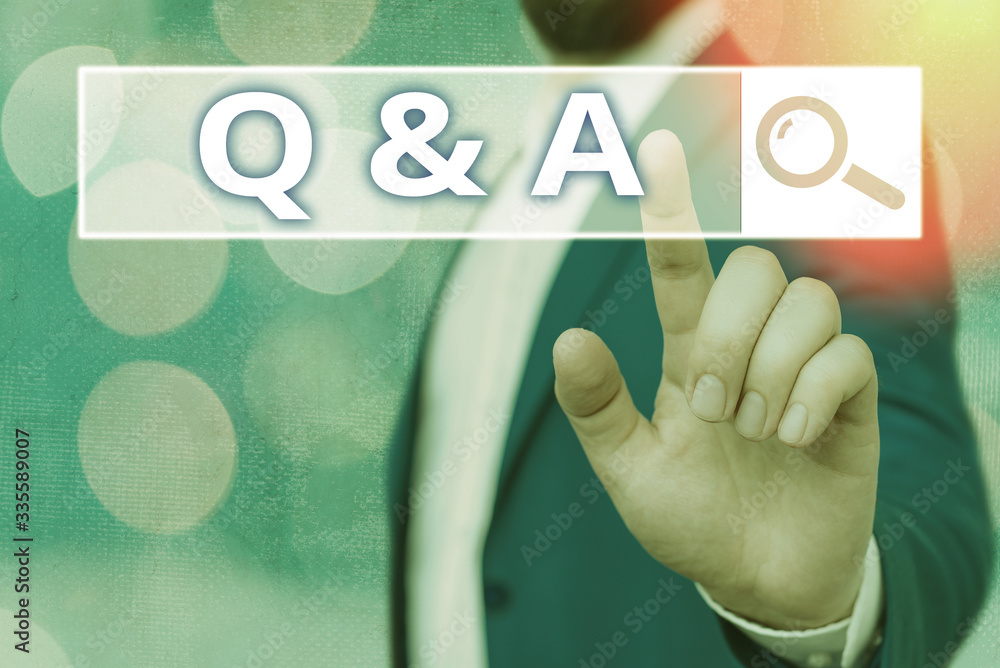 Poster text sign showing q and a. business photo showcasing a period of time or an occasion when someone an