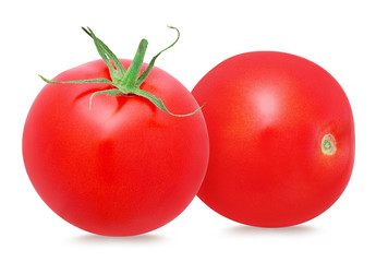 Fresh tomato isolated on white background with clipping path