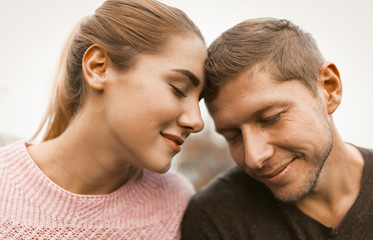 Portrait Of Young Loving Couple In Nature