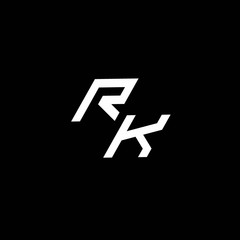 RK logo monogram with up to down style modern design template