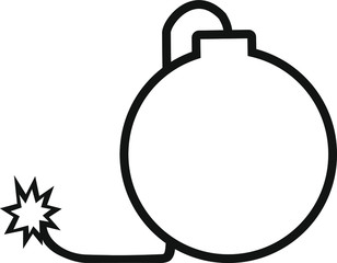 Bomb icon isolated on White background. Bomb, Flat design style. Icon   web site. Vector illustration