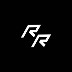 RR logo monogram with up to down style modern design template