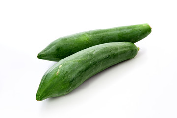 green papaya isolated on white background