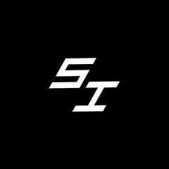 SI logo monogram with up to down style modern design template