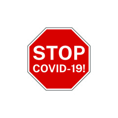 Stop sign. Vector stop Covid-19 icon, logo. Stock illustration