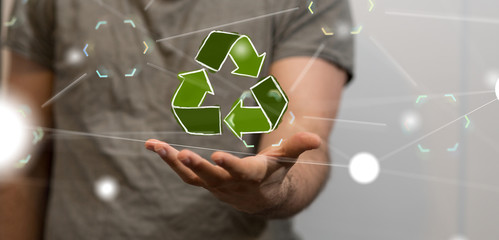 Minimal nature concept.Think Green.Ecology Concept. Environmentally friendly planet.