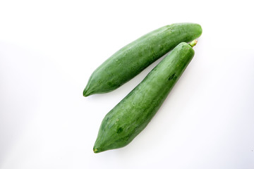 green papaya isolated on white background