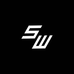 SW logo monogram with up to down style modern design template