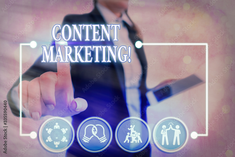 Poster conceptual hand writing showing content marketing. concept meaning involves creation and sharing of 