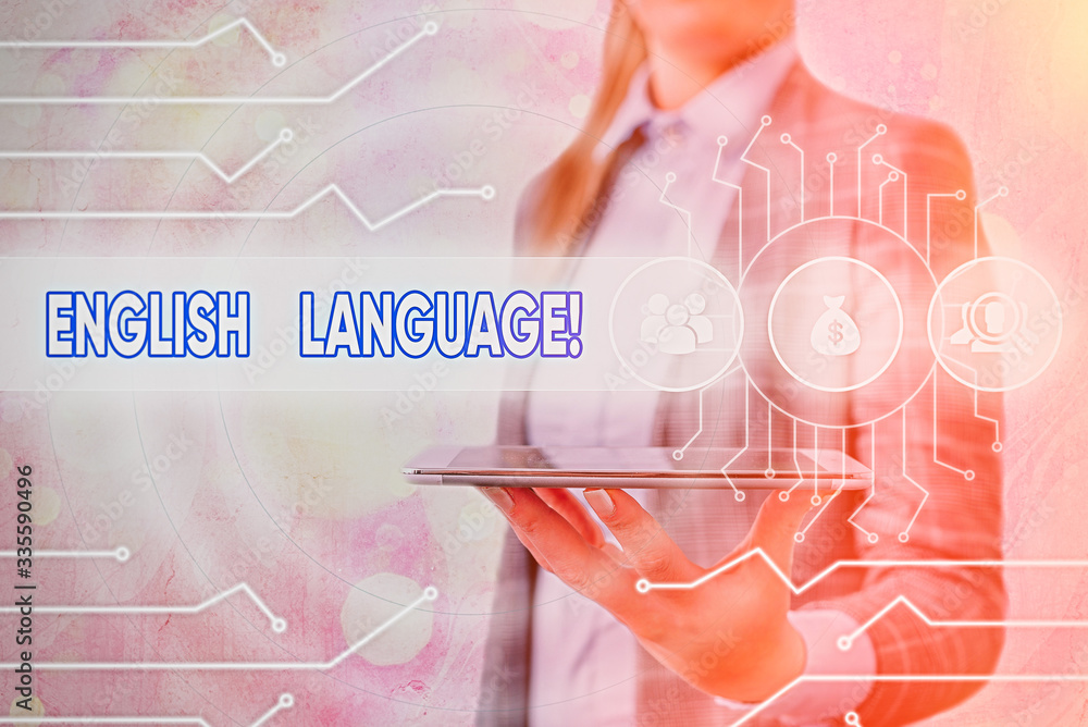 Poster conceptual hand writing showing english language. concept meaning third spoken native lang in world 