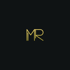 Creative modern elegant trendy unique artistic MR RM M R initial based letter icon logo