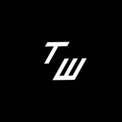 TW logo monogram with up to down style modern design template