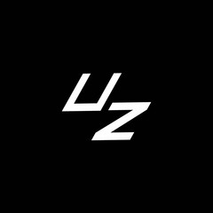 UZ logo monogram with up to down style modern design template