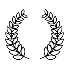Wreath line icon, logo isolated on white background