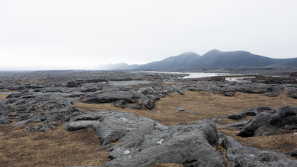 Central Iceland landscape along the road to Askja