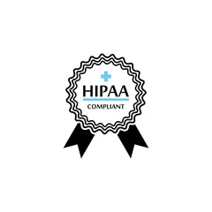 HIPAA Compliance Icon Graphic with Medical Symbol Isolated On White Background