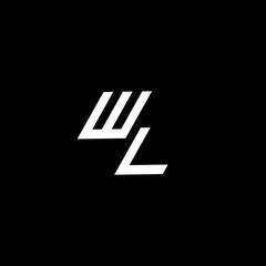 WL logo monogram with up to down style modern design template