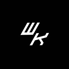 WK logo monogram with up to down style modern design template