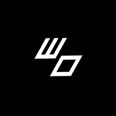 WO logo monogram with up to down style modern design template