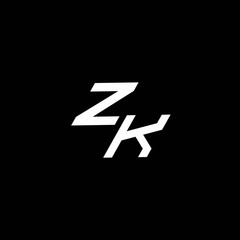 ZK logo monogram with up to down style modern design template