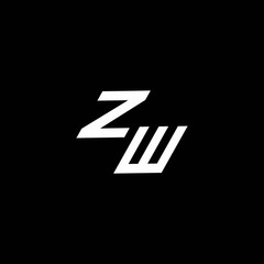 ZW logo monogram with up to down style modern design template
