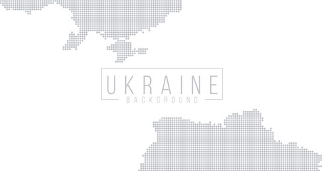 Obraz premium Ukraine country map backgraund made from abstract halftone dot pattern. Vector illustration isolated on white background