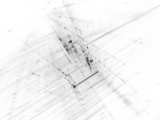 Abstract black and white background element. Fractal graphics 3d illustration. Science or technology concept.