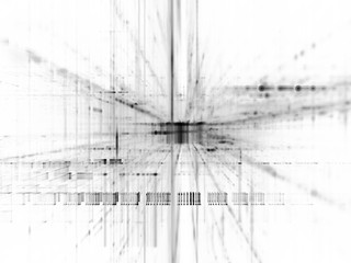 Fototapeta premium Abstract black and white background element. Fractal graphics 3d illustration. Science or technology concept.