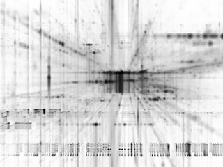 Fototapeta premium Abstract black and white background element. Fractal graphics 3d illustration. Science or technology concept.