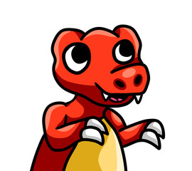 Adorable Stylized Red T Rex
