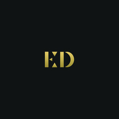 Creative modern elegant trendy unique artistic ED DE E D initial based letter icon logo