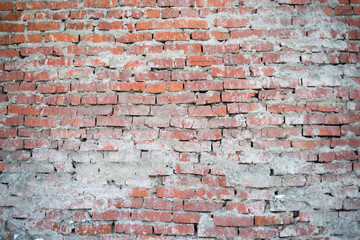 Texture of old red brick masonry. The outer part of the building wall.