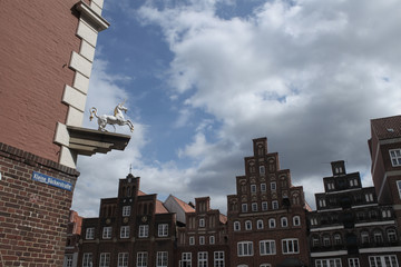 Hanseatischer Blickwinkel in Lüneburg; Blick zum Sande