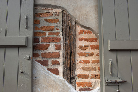 Brick Wall Behind Door Gate