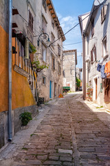 A narrow streets of the picturesque village Buje, Istria, Croatia