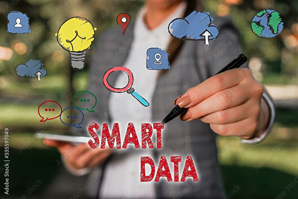 Poster word writing text smart data. business photo showcasing digital information that is formatted for fu