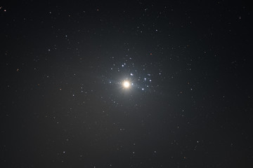 Venus near Pleiades star cluster