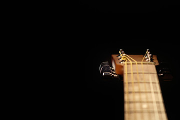 Vulture of a guitar on a black background