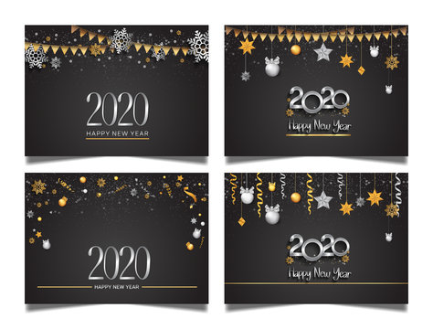 2020 Happy New Year vector design set. design illustration can be use for poster, banner, background and celebration event