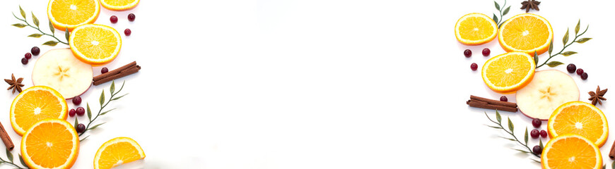 the picture of the oranges. set for mulled wine. a template for designers with more space for text