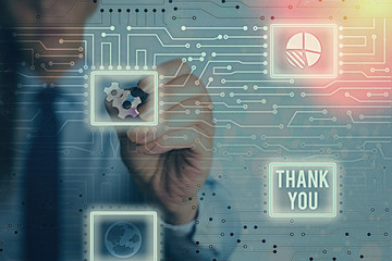 Word writing text Thank You. Business photo showcasing a polite expression used when acknowledging...
