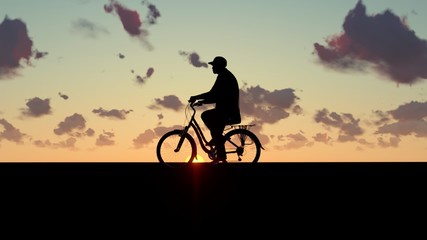 Obraz premium People at Sunset 3D Rendering