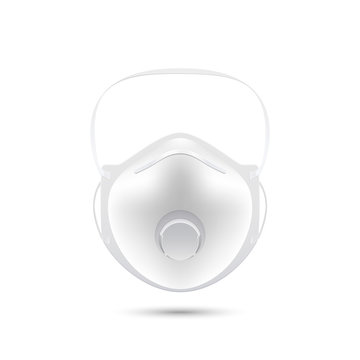 Safety breathing mask N95. Medical respiratory mask isolated on white background. Vector illustration