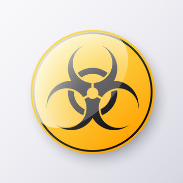 Sign caution virus isolated on transparent background. Virus danger and public health risk disease. Vector illustration