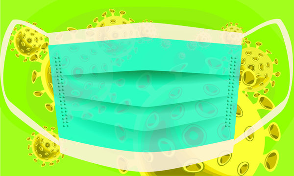 A blue breathing mask - vector