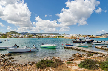 Naoussa sea bay on Paros island, Cyclades, Greece