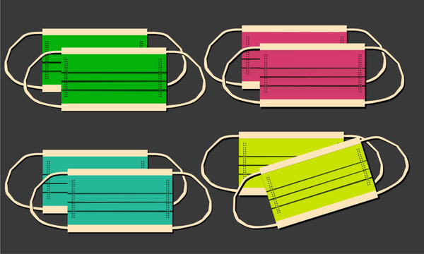 A vector graphic of breathing mask that protect against coronavirus and other microbes