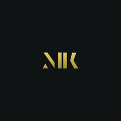 Creative modern elegant trendy unique artistic MK KM M K initial based letter icon logo